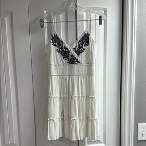 Francesca’s White Dress with Blue Embroidery